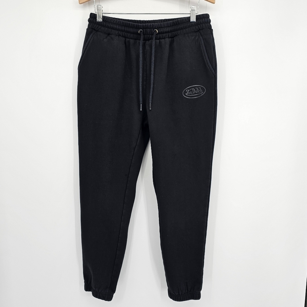 Von Dutch Black Logo Sweatpants Joggers  Unisex Style Size Large